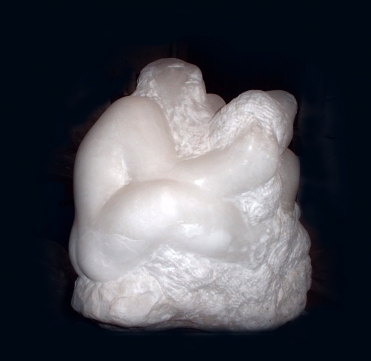 Etreinte.albâtre 50cm